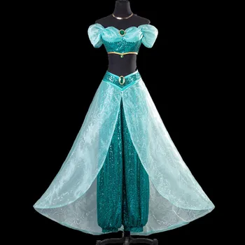 Čarobna Svetilka Princesa Jasmina Cosplay Kostum za Odrasle Ženske, igranje Vlog Žogo Fancy Obleke Halloween Pogodbenica Dance Obleko