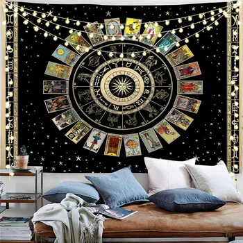 Čarovnice Tarot Tapiserija Steni Visi Star Astrolabe Astrologija Galaxy Predvideti Stenske Tapiserija Odejo Soba Boho Stenski Dekor Krpo
