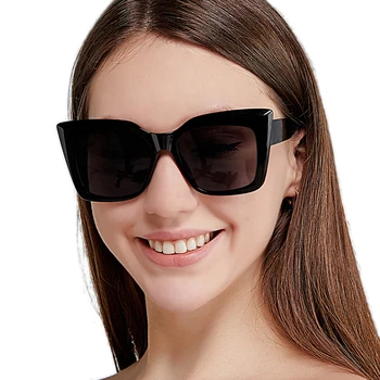 Črn Kvadrat Prevelik Sončna Očala Ženske Velik Okvir, Barvite Sončne Očala Ženski Ogledalo Oculos Unisex Gradient Hip Hop Odtenki