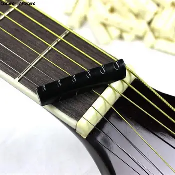 Črna ABS Belo Kitaro Deli 6 String Klasične Kitare Kosti Most Sedlo In Bjelokosti Matica Set
