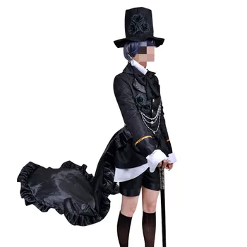 Črna Butler Kuroshitsuji Ciel Phantomhive Cosplay Kostum Steampunk Obleko Za Noč Čarovnic