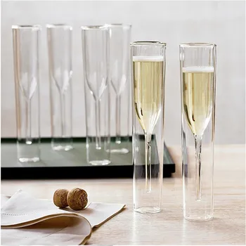 Šampanjec Steklo Dvojno Steno Očala Predvsem Piščali Ognjeni Mehurček Vino Tulipanov Cocktail Svate Pokal Toast Bodum Thule Xicaras Copo