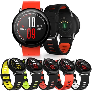 Šport Silikonski Watch Band Za Xiaomi Huami AMAZFIT Lahki Zapestje Watchband za Smartwatch Zamenjava Pasu 22 mm Pribor