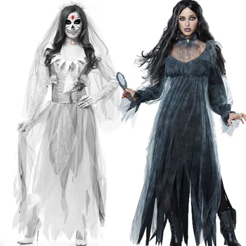 Ženske Cosplay Halloween Kostum Grozo Duha Mrtvo Truplo Zombi Nevesta Obleko